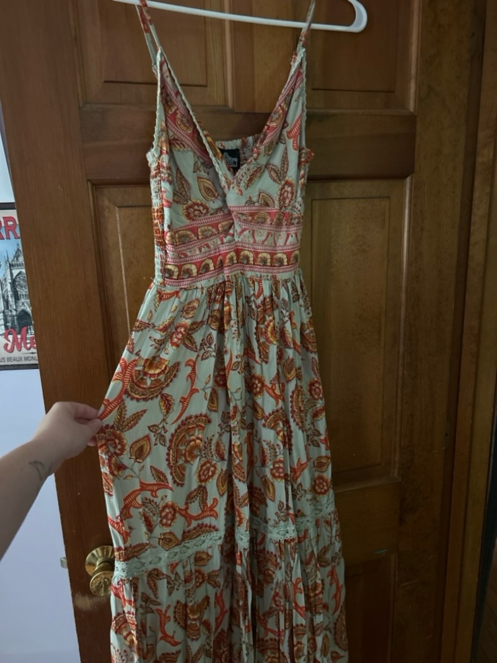 Angie light green floral maxi dress